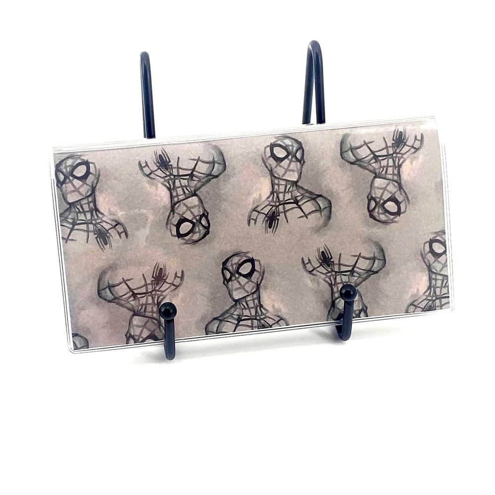 New Checkbook Cover Wallet Vinyl Check Register Protector - Spiderman Sketch